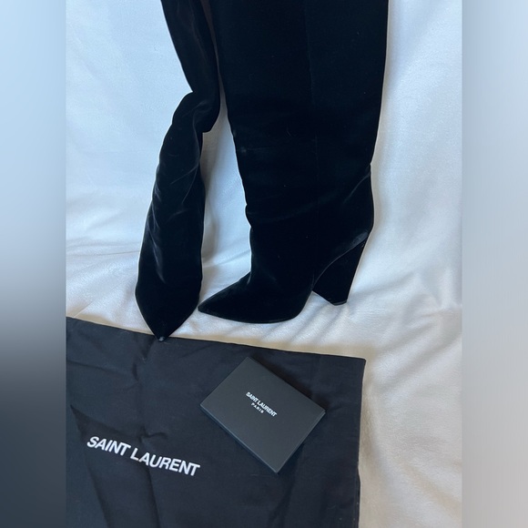 YSL Saint Laurent Nikki Velvet Boot Size 37 - Picture 11 of 11